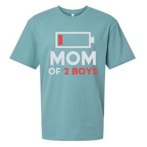 Mom Of 2 Gift From Son Mothers Day Birthday Sueded Cloud Jersey T-Shirt