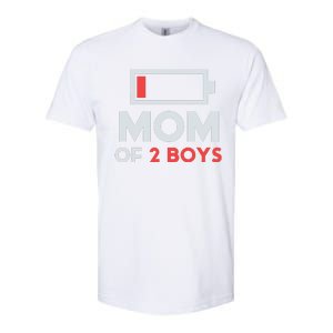 Mom Of 2 Gift From Son Mothers Day Birthday Softstyle CVC T-Shirt