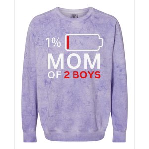 Mom Of 2 Funny Mothers Day Birthday Women Colorblast Crewneck Sweatshirt