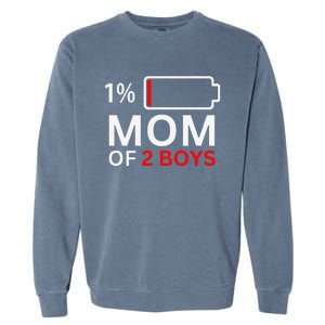 Mom Of 2 Funny Mothers Day Birthday Women Garment-Dyed Sweatshirt