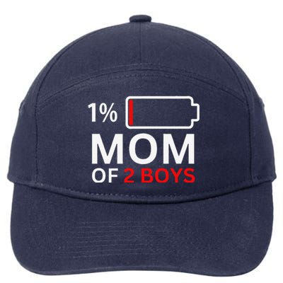 Mom Of 2 Funny Mothers Day Birthday Women 7-Panel Snapback Hat