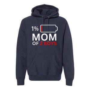 Mom Of 2 Funny Mothers Day Birthday Women Premium Hoodie