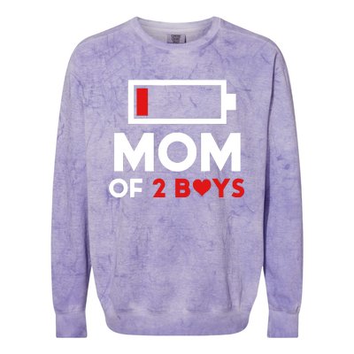 Mom Of 2 Boy From Son To Mom For Mothers Day Birthday Women Colorblast Crewneck Sweatshirt