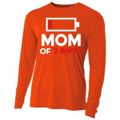 Mom Of 2 Boy From Son To Mom For Mothers Day Birthday Women Cooling Performance Long Sleeve Crew