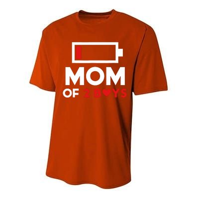 Mom Of 2 Boy From Son To Mom For Mothers Day Birthday Women Performance Sprint T-Shirt