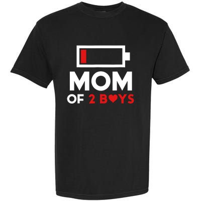 Mom Of 2 Boy From Son To Mom For Mothers Day Birthday Women Garment-Dyed Heavyweight T-Shirt