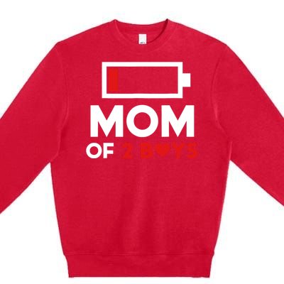 Mom Of 2 Boy From Son To Mom For Mothers Day Birthday Women Premium Crewneck Sweatshirt