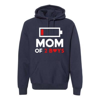 Mom Of 2 Boy From Son To Mom For Mothers Day Birthday Women Premium Hoodie