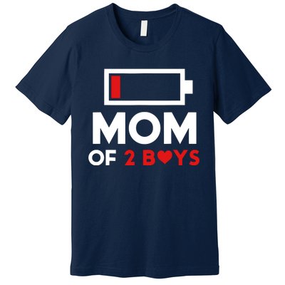 Mom Of 2 Boy From Son To Mom For Mothers Day Birthday Women Premium T-Shirt