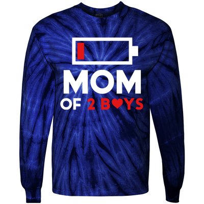 Mom Of 2 Boy From Son To Mom For Mothers Day Birthday Women Tie-Dye Long Sleeve Shirt