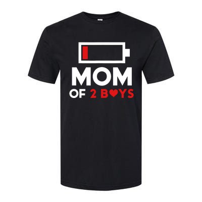 Mom Of 2 Boy From Son To Mom For Mothers Day Birthday Women Softstyle CVC T-Shirt