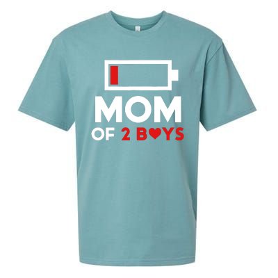 Mom Of 2 Boy From Son To Mom For Mothers Day Birthday Women Sueded Cloud Jersey T-Shirt