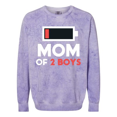 Mom Of 2 Gift From Son Mothers Day Birthday Colorblast Crewneck Sweatshirt