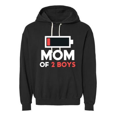 Mom Of 2 Gift From Son Mothers Day Birthday Garment-Dyed Fleece Hoodie