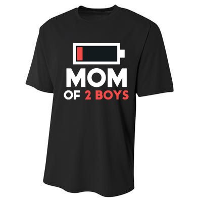 Mom Of 2 Gift From Son Mothers Day Birthday Performance Sprint T-Shirt