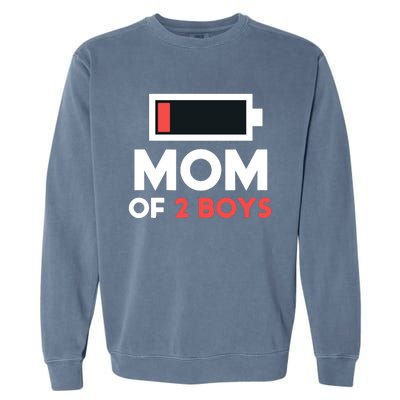 Mom Of 2 Gift From Son Mothers Day Birthday Garment-Dyed Sweatshirt