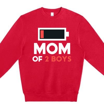 Mom Of 2 Gift From Son Mothers Day Birthday Premium Crewneck Sweatshirt