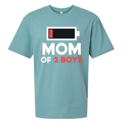 Mom Of 2 Gift From Son Mothers Day Birthday Sueded Cloud Jersey T-Shirt