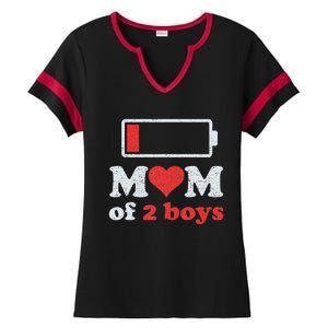 Mom of 2Boys from Son to Mom Quote Mothers Day Birthday Ladies Halftime Notch Neck Tee