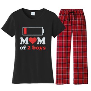 Mom of 2Boys from Son to Mom Quote Mothers Day Birthday Women's Flannel Pajama Set