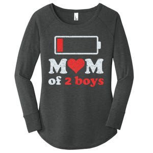 Mom of 2Boys from Son to Mom Quote Mothers Day Birthday Women's Perfect Tri Tunic Long Sleeve Shirt