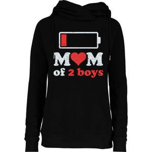 Mom of 2Boys from Son to Mom Quote Mothers Day Birthday Womens Funnel Neck Pullover Hood