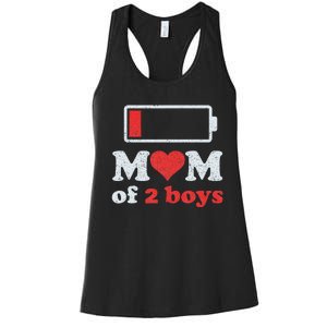 Mom of 2Boys from Son to Mom Quote Mothers Day Birthday Women's Racerback Tank