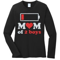 Mom of 2Boys from Son to Mom Quote Mothers Day Birthday Ladies Long Sleeve Shirt