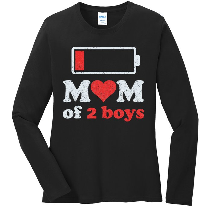 Mom of 2Boys from Son to Mom Quote Mothers Day Birthday Ladies Long Sleeve Shirt