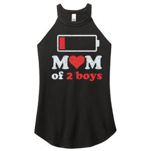 Mom of 2Boys from Son to Mom Quote Mothers Day Birthday Women's Perfect Tri Rocker Tank