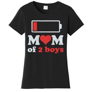 Mom of 2Boys from Son to Mom Quote Mothers Day Birthday Women's T-Shirt