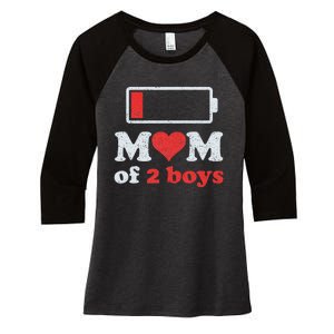 Mom of 2Boys from Son to Mom Quote Mothers Day Birthday Women's Tri-Blend 3/4-Sleeve Raglan Shirt