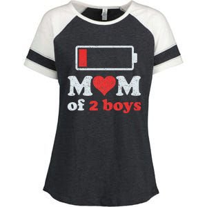 Mom of 2Boys from Son to Mom Quote Mothers Day Birthday Enza Ladies Jersey Colorblock Tee