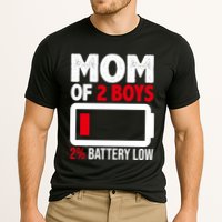 Mom Of 2 Boys 2 Percent Battery Low Funny Cooling Performance Crew T-Shirt