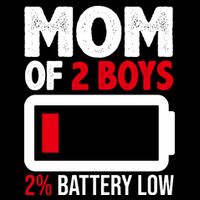 Mom Of 2 Boys 2 Percent Battery Low Funny Cooling Performance Crew T-Shirt