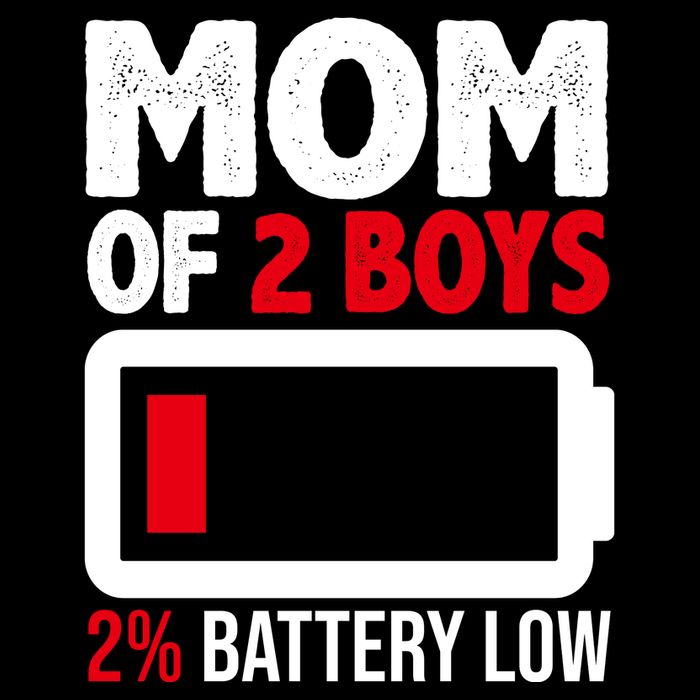 Mom Of 2 Boys 2 Percent Battery Low Funny Cooling Performance Crew T-Shirt