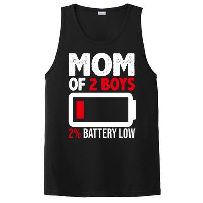 Mom Of 2 Boys 2 Percent Battery Low Funny PosiCharge Competitor Tank