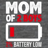 Mom Of 2 Boys 2 Percent Battery Low Funny 7 Panel Mesh Trucker Snapback Hat