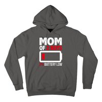 Mom Of 2 Boys 2 Percent Battery Low Funny Hoodie