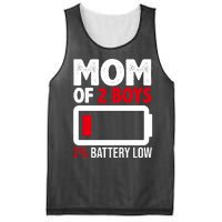 Mom Of 2 Boys 2 Percent Battery Low Funny Mesh Reversible Basketball Jersey Tank