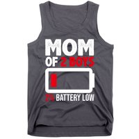 Mom Of 2 Boys 2 Percent Battery Low Funny Tank Top