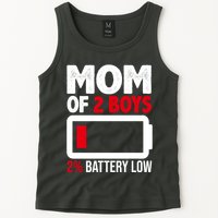 Mom Of 2 Boys 2 Percent Battery Low Funny Tank Top