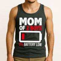 Mom Of 2 Boys 2 Percent Battery Low Funny Tank Top