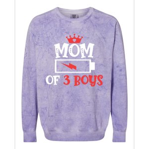 Mom Of 3 Mothers Day Cool Gift Colorblast Crewneck Sweatshirt