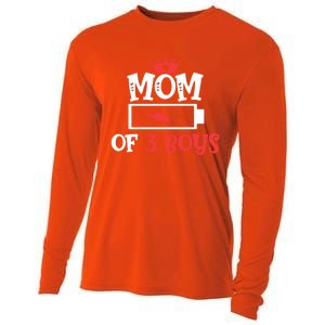 Mom Of 3 Mothers Day Cool Gift Cooling Performance Long Sleeve Crew