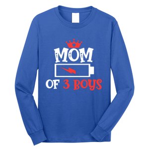 Mom Of 3 Mothers Day Cool Gift Long Sleeve Shirt