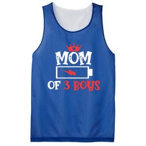 Mom Of 3 Mothers Day Cool Gift Mesh Reversible Basketball Jersey Tank