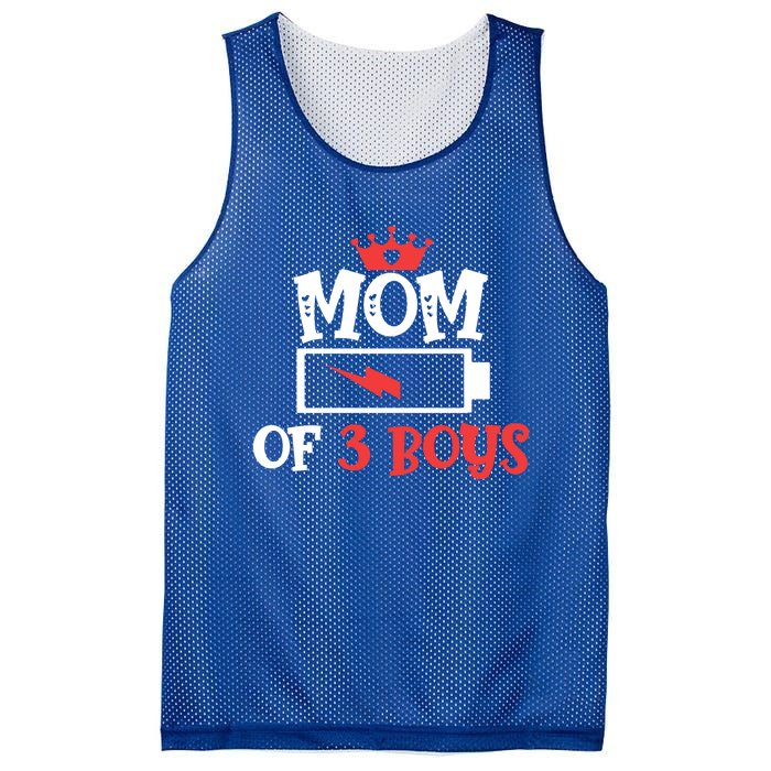 Mom Of 3 Mothers Day Cool Gift Mesh Reversible Basketball Jersey Tank