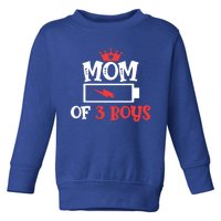 Mom Of 3 Mothers Day Cool Gift Toddler Sweatshirt