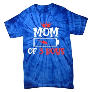 Mom Of 3 Mothers Day Cool Gift Tie-Dye T-Shirt